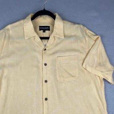 Camisa De Colección Ocean Pacific Para Hombres Grande Amarilla Floral Hawaiana Cuello de Campamento Años 90 OP Foto 1 de 4