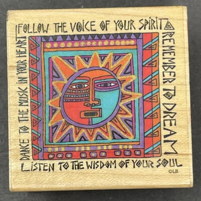 Sun Spirit Hippie Vibrant Reggae Words Phrases Soul Rare Wood Rubber Stamp Foto 1 de 4