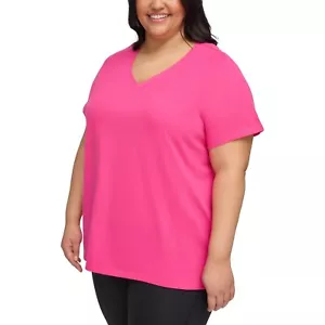 Calvin Klein Performance Cotton V-Neck Short-Sleeve T-Shirt 2X Pink NWT - Picture 1 of 9