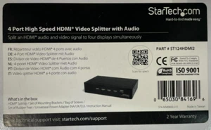 StarTech.com - ST124HDMI2 - HDMI Splitter 1 In 4 Out - 1080p - 4 Port - Picture 1 of 1
