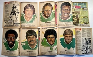 PHILADELPHIA EAGLES 1980-1981 PORTRAITS 7 PLAYERS JAWORSKI CARMICHAEL SISEMORE + - Picture 1 of 5