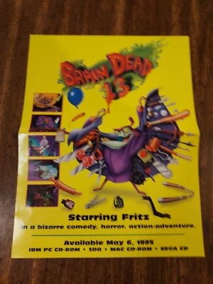 BRAIN DEAD 13__Original 1995 print AD / game promo__PC__Sega CD__3DO__ReadySoft - Image 1 of 2