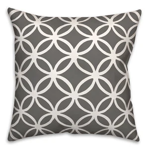 Creative Products Gray Circle Lattice 18 x 18 Indoor / Outdoor Pillow - Picture 1 of 3
