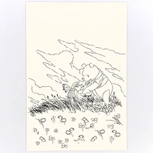 Winnie the Pooh Postcard Piglet Disney Japan Coloring Page Blustery Day Scarf - Picture 1 of 2
