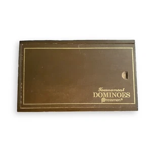 Vintage Pressman Spinner Dominoes Double Nine 9 Tournament Wood Case 55 Tiles - Picture 1 of 7