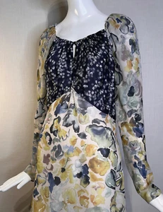 CHLOE' Pale Skin Silk Chiffon Short Shift Dress Size 42 FRANCE, Silk Lined NWOT - Picture 1 of 12