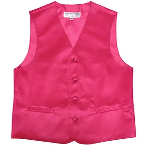Neu Jungen Kinder formeller Smoking Weste Weste nur pink US-Größe 2-14 Hochzeit - Bild 1 von 3