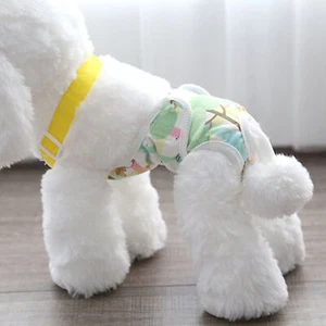 Dog Diaper Pants Female Diapers Soft Breathable Cartoon Print Pet Menstrual - Picture 1 of 10
