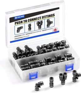 TAILONZ PNEUMATIC schwarz 1/4 Zoll Od Push to Connect Fittings Pneumatik Fittings - Bild 1 von 12