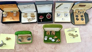 Vintage Set 22 Paar Sets Manschettenknöpfe Sterlingsilber, Swank, Dante & Krawattennadeln - Bild 1 von 24