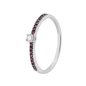 Anillo En Oro Blanco Con Rubíes Y Diamante De Salvini Gioielli - Imagen 1 de 1
