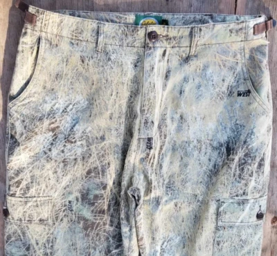 Cabela's Backland WEST Camo Pants Jeans Hunting Canvas Denim Men's Sz 36 Reg - Image 1 of 4