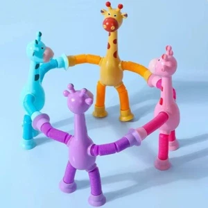 Children Suction Cup Giraffe Toys Pop Tubes Stress Relief Telescopic Giraffe Toy - Picture 1 of 10