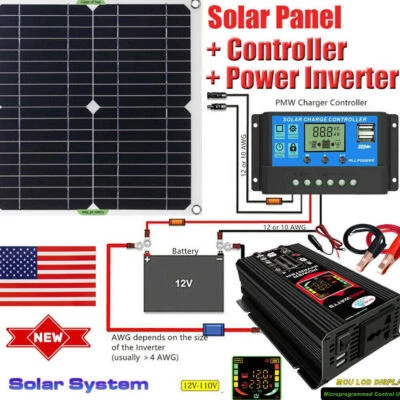 6000W Complete Solar Panel Kit: Power Inverter, 12V Battery Charger Controller - Image 1 of 4