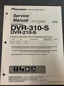 Pioneer DVR-310-S & DVR-210-S Service Manual [Original w/Schematics,etc] - Picture 1 of 4