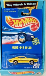Hot Wheels 1991 Blue Card Olds 442 W-30 Collector 267 Yellow/Black - Picture 1 of 8