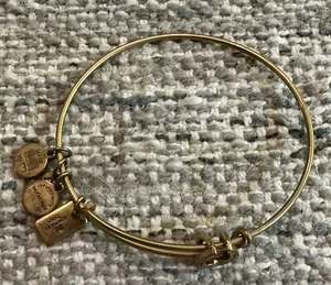 ALEX AND ANI Kentucky Derby Horseshoe Gold Tone Copper Charm Bangle Bracelet - Picture 1 of 4