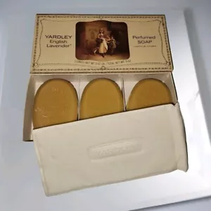3 Riegel Vintage Yardley English Lavender parfümierte Seifen Orig Box je 3 Oz Kuchen - Bild 1 von 8