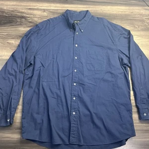 Eddie Bauer 100% Cotton Navy Button-down Longsleeve Shirt XXL Tall - Picture 1 of 7