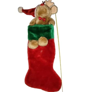 Rudolph in Christmas stocking ~ hanger ~ 24” approx. - Picture 1 of 7