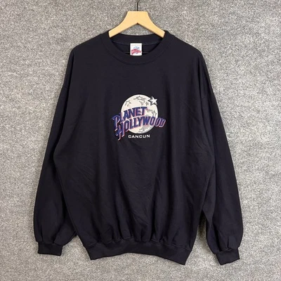 Sudadera De Colección Planet Hollywood Cancún Cuello Redondo Negra Gráfica 2XL Foto 1 de 4