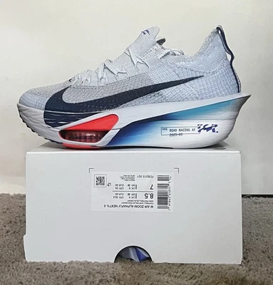 Size 8.5W- Nike Air Zoom Alphafly NEXT% 3 Football Grey Shoes NBY FD8315-001 - Image 1 of 4