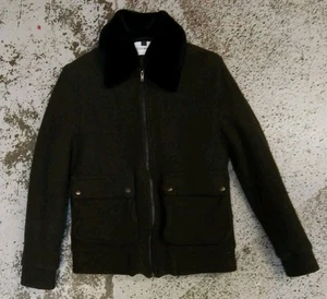 Topman - Wool Mix Padded Flight  Jacket - Green - Medium - Very Good - Picture 1 of 6