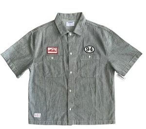 Old Navy Workwear S/S Cropped Service Meccanico Camicia da Lavoro Patch Medium - Nuovo con etichette - Foto 1 di 9