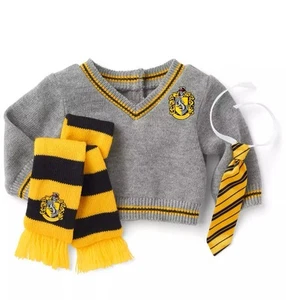 Conjunto de traje de muñeca Hufflepuff American Girl suéter bufanda corbata envío gratuito - Imagen 1 de 2