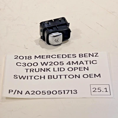 15-23 MERCEDES BENZ C300 W205 TAPA MALETERO BOTÓN INTERRUPTOR ABIERTO A2059051713 OEM Foto 1 de 4