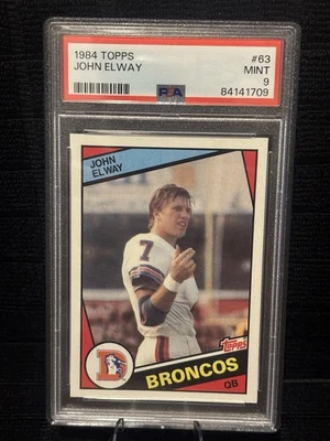 Topps John Elway #63 Rookie RC 1984 PSA 9 como nuevo * Broncos * Salón de la fama * Super Bowl Foto 1 de 2