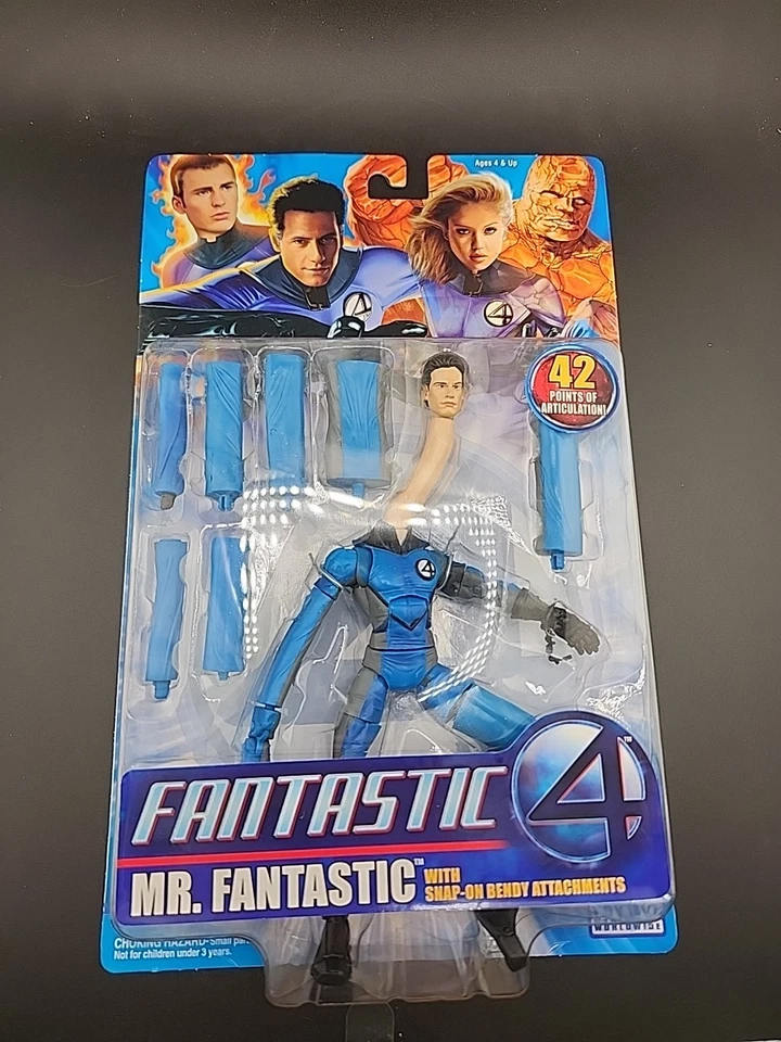 Marvel Mr Fantastic Four 4 Figure W/ Snap on Bendy Attachments Toy Biz
