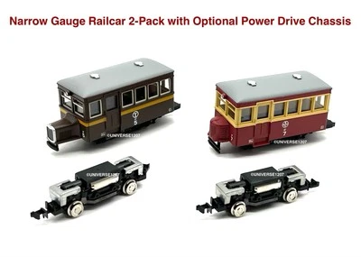 HOn30/HOe Tomytec Nekoya Narrow Gauge Railcar 2-Pack w/Power Drive Chassis H0e - Image 1 of 4