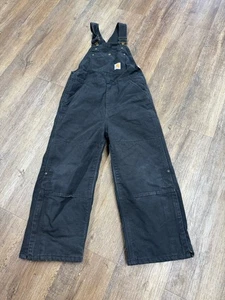 Carhartt Jungen Thermo Overall Größe 8 Duck Canvas, Double Knee schwarz - Bild 1 von 7