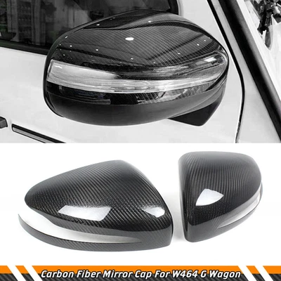FOR 18-24 W463 G500 G550 G63 / 20-24 GLE GLS CARBON FIBER SIDE MIRROR COVER CAP - Изображение 1 из 3