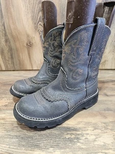 Ariat FatBaby Western Cowboystiefel blau Leder bestickt Knöchel Damen 6,5B - Bild 1 von 6