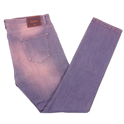 Isaia Napoli Slim Straight Fit Blue-Pink Overdyed Denim Jeans 40 (Eu 56) NWT - Image 1 of 4
