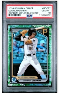 Konnor Griffin 2024 Bowman Draft Chrome Lunar Glow Refractor PSA 10 GEM MINT - Picture 1 of 2