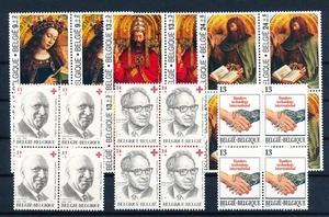 LS61186 Belgium red cross paintings art blocks of 4 MNH - Picture 1 of 1