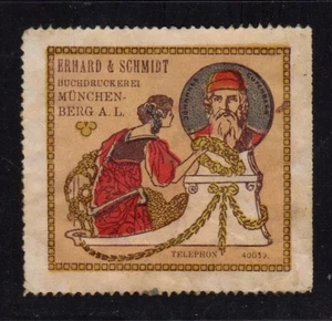 German Advertising Stamp - Erhard & Schmidt Book Publishers, München - Picture 1 of 1