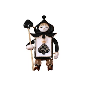 Black & White Spaten Spielkarte Soldat Brosche Alice im Wunderland - Bild 1 von 2