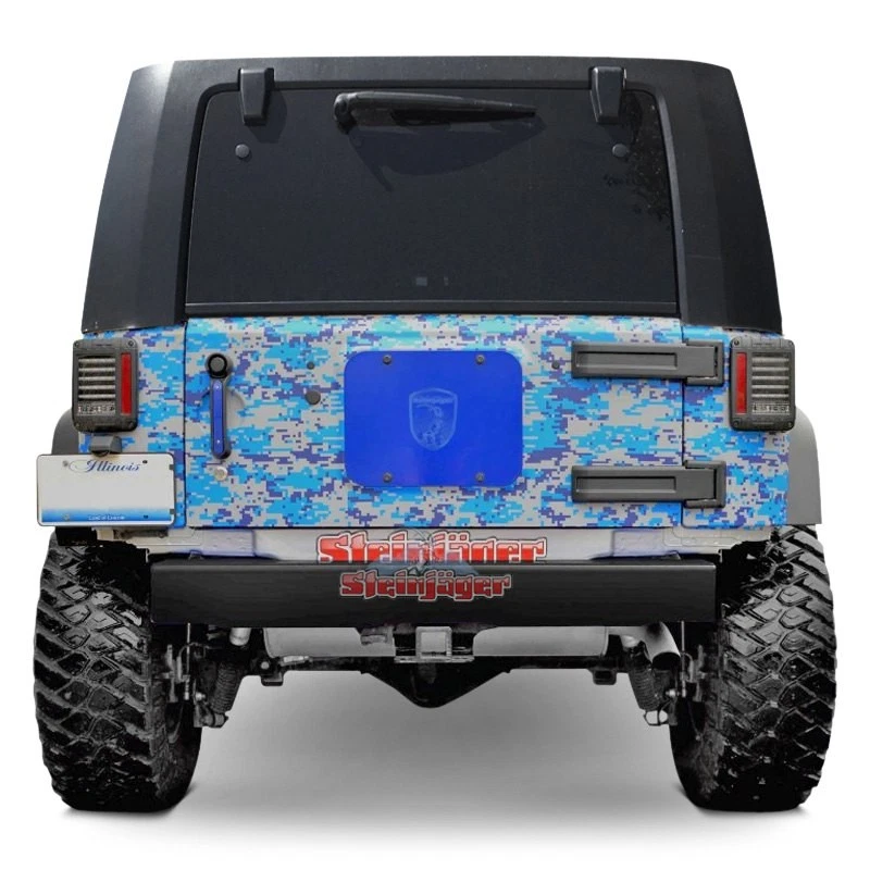 For Jeep Wrangler JK 18 Steinjager Cap Style Stubby Black Rear HD Bumper Foto 1 de 1