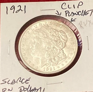 CLIP PLANCHET 1921 MORGAN SILVER DOLLAR (SMALL CLIP) - Picture 1 of 4