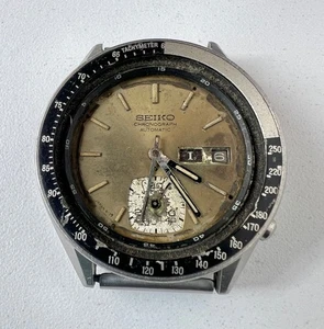 Reloj cronógrafo automático SEIKO 6139-6040 vintage para hombre esfera beige a piezas - Imagen 1 de 8