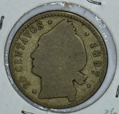 República Dominicana 1897 Plata 20 Centavos 2 Monedas 291083 Combina Envío Foto 1 de 2