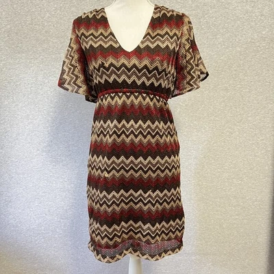 Vestido Judith March Crochet Mujer Pequeño Chevron Forrado Boho Retro Estilo Años 70 Foto 1 de 4