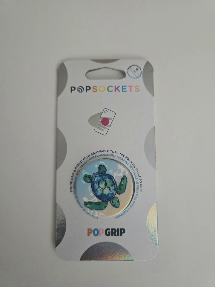 Acessório de celular PopSockets top intercambiável PopGrip tartaruga tortuga novo com etiquetas - Imagem 1 de 4
