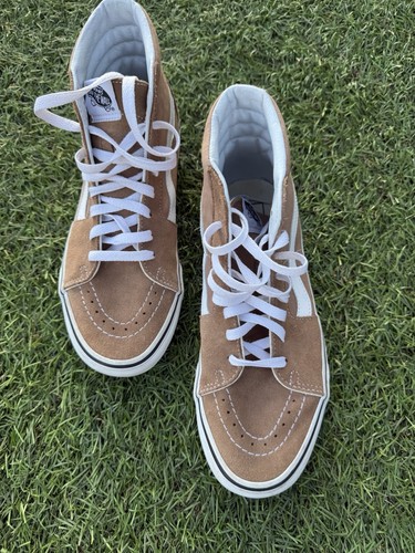 Sneakers alte Vans scamosciate marrone bianco casual scarpe da skateboard