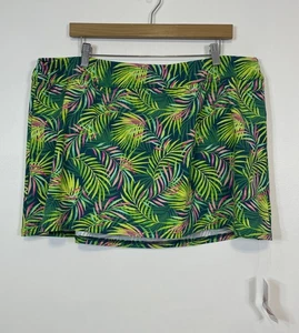 Costume da bagno donna Lands End Lycra gonna fondo foglie nuovo con etichetta taglia 20W - Foto 1 di 9