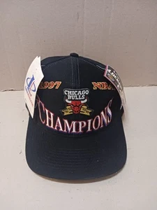 Vintage Chicago Bulls 1997 Championship Snapback Hat Locker Room Cap Logo NWT - Picture 1 of 4